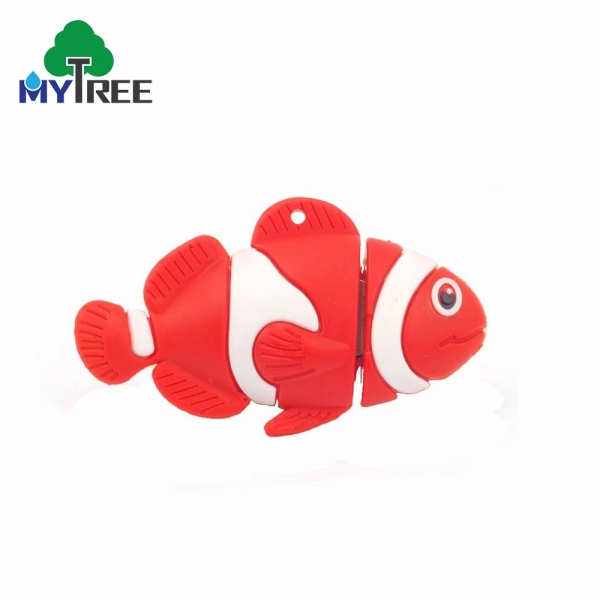 Cute Clown Fish Shape Gift Animal Shape Pvc Usb Flash Drive
