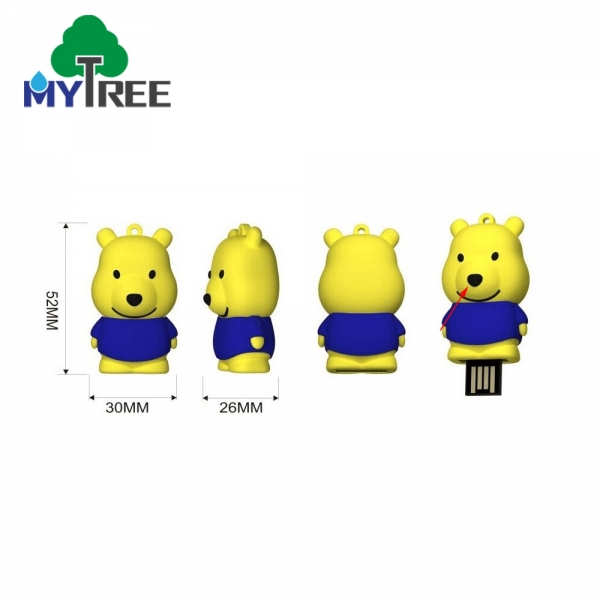 Stock Products Status And Scalable Style Bulk PVC Cute Cartoon Custom Logo Usb 2.0 Flash Drive