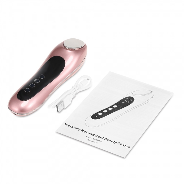 Vibration Hot and Cold Hammer Ultrasonic Ion Facial Massager Rechargeable Handhold Face Skin Care Instrument