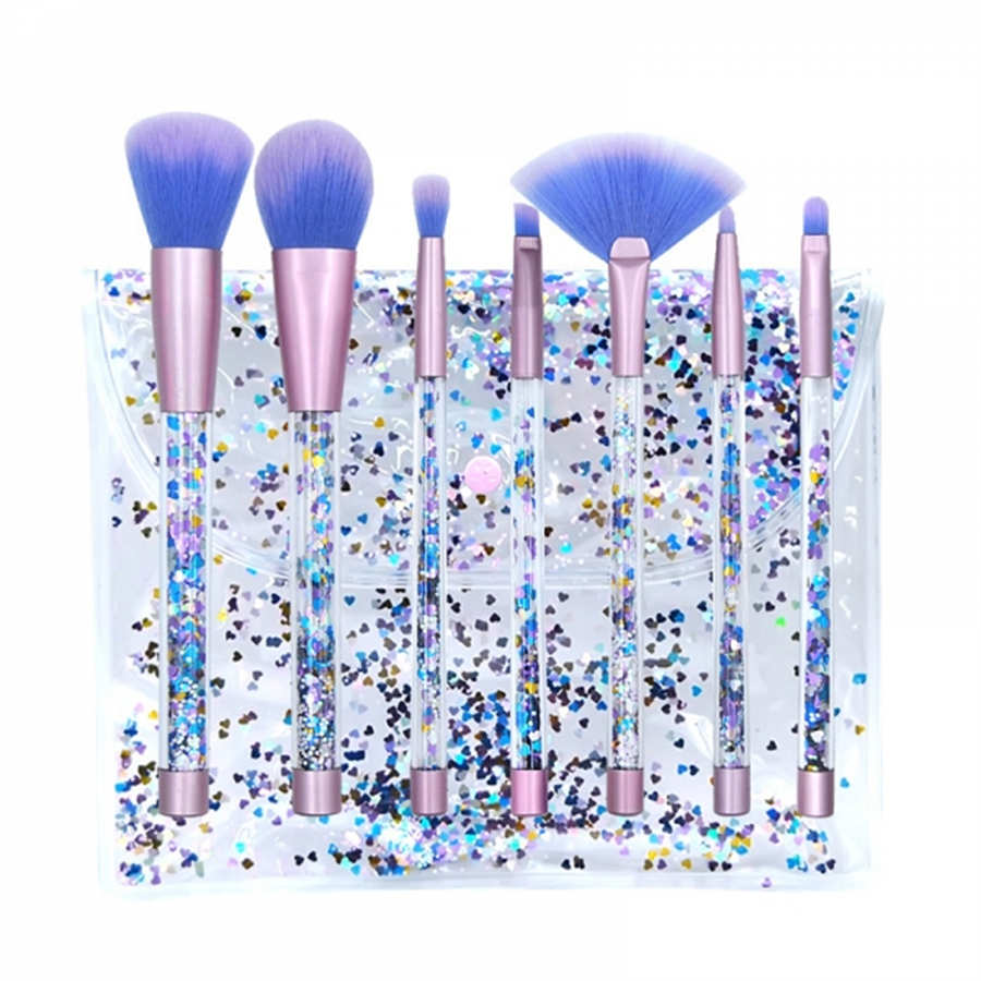 New Design Cosmetic Makeup Brushes 7pcs Liquid Glitter Make Up Brushes Set Customized 7pcs Liquid Glitter Makeup Make Up Brushes