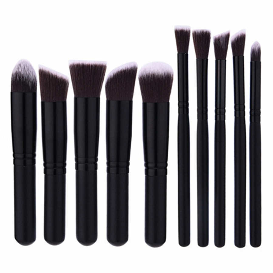 Portable 10PCS  SET High Quality Nylon Hair Easy On Make Up Brush Set Cosmetology Enhancers Tools Make-up Brush
