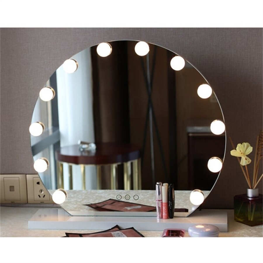 Hollywood Style Lighted Vanity Makeup Mirror Smart Touch Dimmable LED Bulbs Whole Metal Frame Cosmetic Mirror