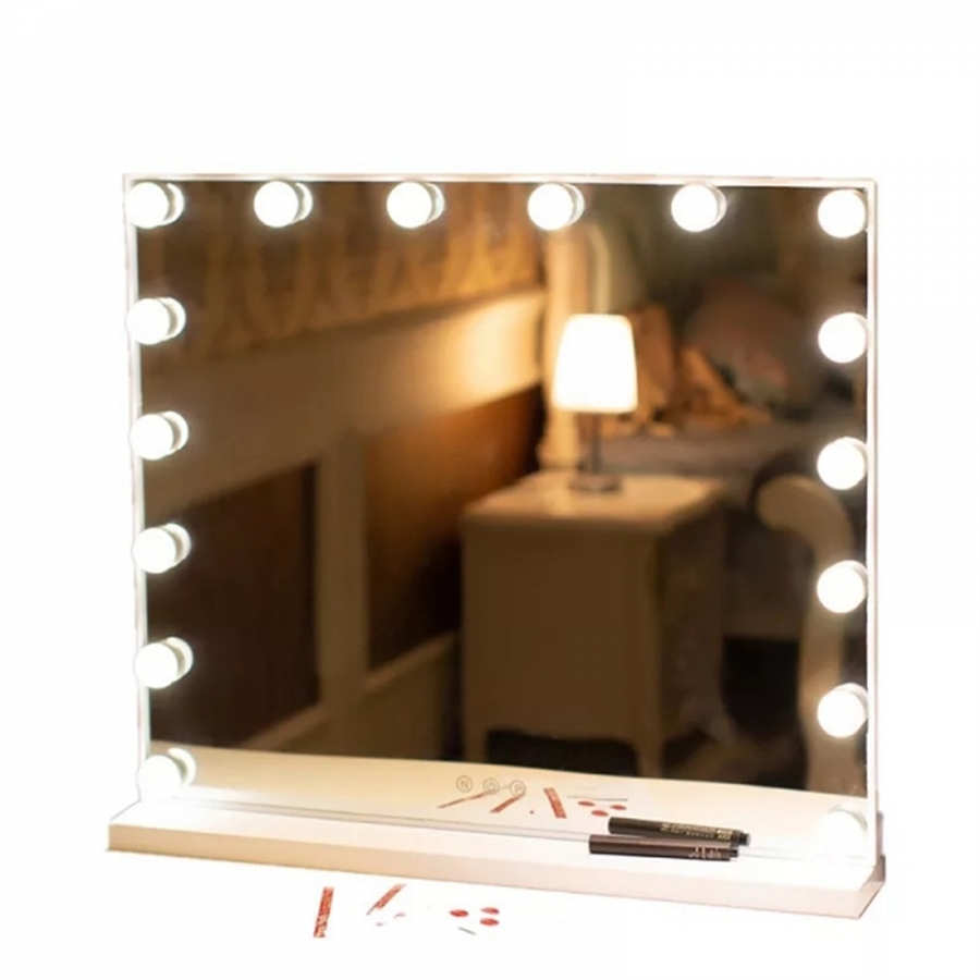 Desktop Large HD Vanity Mirror Light Home Wedding Hollywood Led Makeup Mirror With Led Night Bulb Light