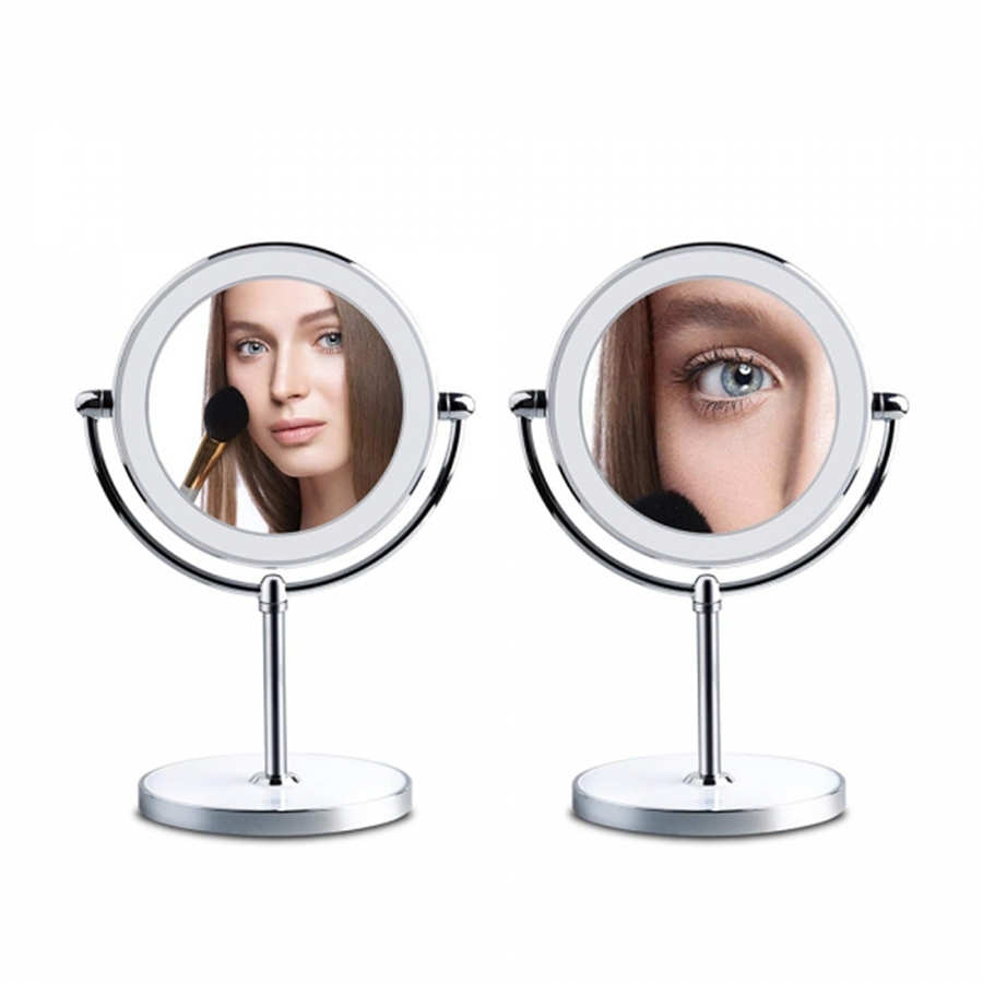 Hot Sales 6 7 8 Double Face Led Vanity 3X 5X 10X Magnifying Makeup Mirror With Led Light